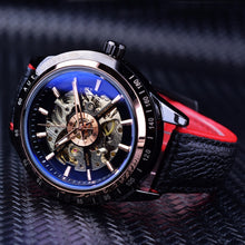 Load image into Gallery viewer, Motorcycle Design Genuine Black Belt Skeleton Men's Automatic Watch