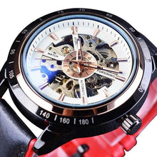 Load image into Gallery viewer, Motorcycle Design Genuine Black Belt Skeleton Men's Automatic Watch