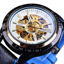 Load image into Gallery viewer, Motorcycle Design Genuine Black Belt Skeleton Men's Automatic Watch