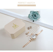 Load image into Gallery viewer, Shengke Quartz Watch Rose Gold Women Jewelry Set SK  Watches Earrings Necklace Women's Day Gift
