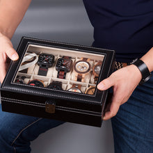 Load image into Gallery viewer, Leatherette Wrist Watch Display Box Organizer Storage Box Watch Holder