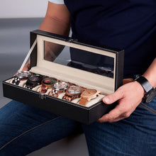 Load image into Gallery viewer, Leatherette Wrist Watch Display Box Organizer Storage Box Watch Holder