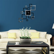 Load image into Gallery viewer, new hot acrylic wall clocks 3d sticker europe fashion modern Quartz watch design sliver & black clocks art free shipping