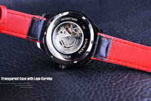 Load image into Gallery viewer, Motorcycle Design Genuine Black Belt Skeleton Men's Automatic Watch