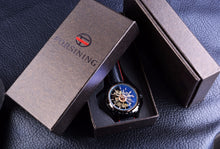 Load image into Gallery viewer, Motorcycle Design Genuine Black Belt Skeleton Men's Automatic Watch