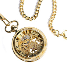 Load image into Gallery viewer, Vintage Watch Necklace Steampunk Skeleton Mechanical Fob Pocket Watch Clock Pendant Hand-winding Men Women Chain Gift