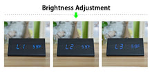 Load image into Gallery viewer, FiBiSonic Wood Digital LED Alarm Clock, Sound Control Wooden Alarm Clock LED Desktop&Table Clock with Temperature