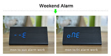 Load image into Gallery viewer, FiBiSonic Wood Digital LED Alarm Clock, Sound Control Wooden Alarm Clock LED Desktop&Table Clock with Temperature