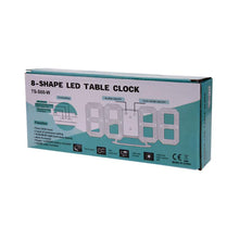 Load image into Gallery viewer, 8 Shaped USB Digital Table Clocks Wall Clock LED Time Display Creative Watches 24&12-Hour Display Alarm Snooze Home Decoration