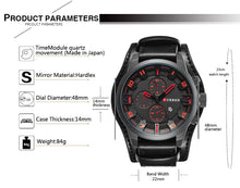 Load image into Gallery viewer, Top Brand Luxury Clocks Date Sport Military Leather Strap Men's Watches