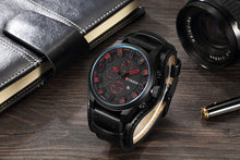 Load image into Gallery viewer, Top Brand Luxury Clocks Date Sport Military Leather Strap Men's Watches