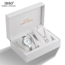Load image into Gallery viewer, IBSO Brand Watch Rose Gold women Luxury Watch Bracelet Necklace Set Female Jewelry Set Fashion Creative Quartz Watch wife's Gift