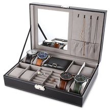 Load image into Gallery viewer, PU Leather Watch Box Jewelry Case Storage Box Organizer f Display Holder