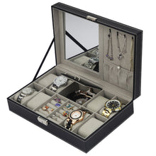 Load image into Gallery viewer, PU Leather Watch Box Jewelry Case Storage Box Organizer f Display Holder