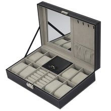 Load image into Gallery viewer, PU Leather Watch Box Jewelry Case Storage Box Organizer f Display Holder