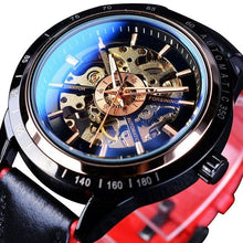Load image into Gallery viewer, Motorcycle Design Genuine Black Belt Skeleton Men's Automatic Watch