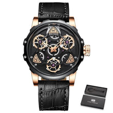Load image into Gallery viewer, Luxury Brand Sports Skeleton Military Quartz Hollow Leather Men's Watches