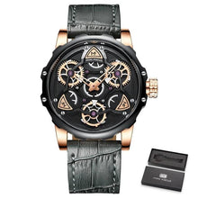 Load image into Gallery viewer, Luxury Brand Sports Skeleton Military Quartz Hollow Leather Men's Watches