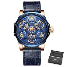 Load image into Gallery viewer, Luxury Brand Sports Skeleton Military Quartz Hollow Leather Men's Watches