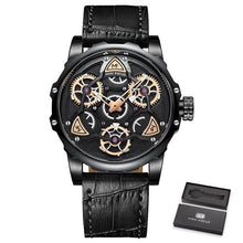 Load image into Gallery viewer, Luxury Brand Sports Skeleton Military Quartz Hollow Leather Men's Watches