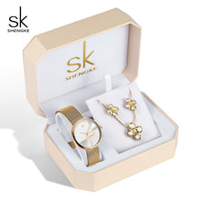 Load image into Gallery viewer, Shengke Creative Luxury Woman Watch Rose Gold Box Watches for Women Gift Necklace Watch Set Stainless Steel Wrist Watches