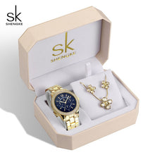 Load image into Gallery viewer, Shengke Creative Luxury Woman Watch Rose Gold Box Watches for Women Gift Necklace Watch Set Stainless Steel Wrist Watches