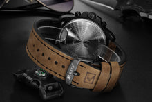 Load image into Gallery viewer, Top Brand Sport Wrist Watch Chronograph Quartz Military Genuine Leather