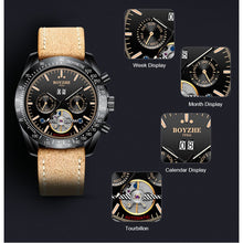 Load image into Gallery viewer, Mechanical Watch Men Automatic Hombre Luxury Brand Luminous Sport Leather