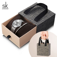 Load image into Gallery viewer, Shengke Fashion Silver Steel Women Watch Set with Box Luxury Bracelet Watches Wrist Watches Set Xmas Gift Watch for Women