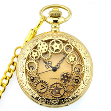 Load image into Gallery viewer, Retro Smooth Men Black Pocket Watch Silver Polish Quartz Fob Pocket Watches Pendant with Chain