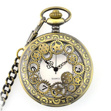 Load image into Gallery viewer, Retro Smooth Men Black Pocket Watch Silver Polish Quartz Fob Pocket Watches Pendant with Chain