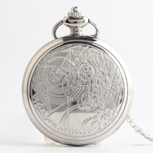 Load image into Gallery viewer, Retro Smooth Men Black Pocket Watch Silver Polish Quartz Fob Pocket Watches Pendant with Chain