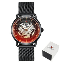 Load image into Gallery viewer, Brand Fashion Color Glass Automatic Mechanical Steel Mesh Strap Skeleton Wrist Watch
