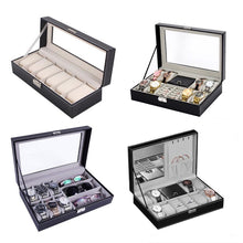 Load image into Gallery viewer, PU Leather Watch Holder Organizer With Lock for Quartz Watches Jewelry Boxes