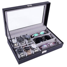Load image into Gallery viewer, PU Leather Watch Holder Organizer With Lock for Quartz Watches Jewelry Boxes