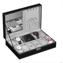 Load image into Gallery viewer, PU Leather Watch Holder Organizer With Lock for Quartz Watches Jewelry Boxes