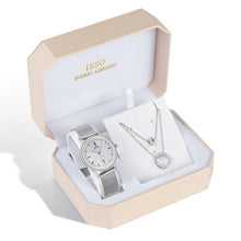 Load image into Gallery viewer, IBSO Brand Quartz Wristwatches Necklace Earring Combination Set Women Watch  Wristwatches Metal Strap Ladies Watches for Gift