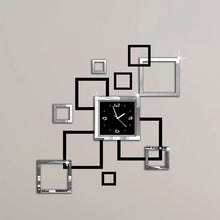 Load image into Gallery viewer, new hot acrylic wall clocks 3d sticker europe fashion modern Quartz watch design sliver & black clocks art free shipping