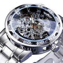 Load image into Gallery viewer, Golden Classic Rhinestone Roman Analog  Skeleton Automatic Mechanical Men's Watch