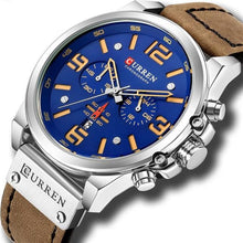 Load image into Gallery viewer, Top Brand Sport Wrist Watch Chronograph Quartz Military Genuine Leather