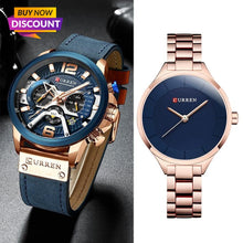 Load image into Gallery viewer, Curren Couple Watch Set 2020 Casual Chronograph Watch Men Rose Gold Women Watches Ladies For Lovers Wristwatch Relogio Feminino