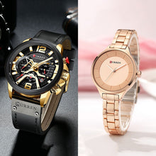 Load image into Gallery viewer, Curren Couple Watch Set 2020 Casual Chronograph Watch Men Rose Gold Women Watches Ladies For Lovers Wristwatch Relogio Feminino