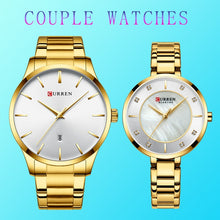 Load image into Gallery viewer, Couple Watch Set 2020 Curren Watches For Man And Woman Minimalist Golden Watches For Lovers Business Wristwatch Relogio Feminino