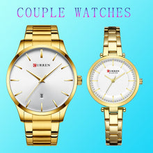 Load image into Gallery viewer, Couple Watch Set 2020 Curren Watches For Man And Woman Minimalist Golden Watches For Lovers Business Wristwatch Relogio Feminino