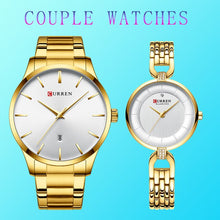 Load image into Gallery viewer, Couple Watch Set 2020 Curren Watches For Man And Woman Minimalist Golden Watches For Lovers Business Wristwatch Relogio Feminino