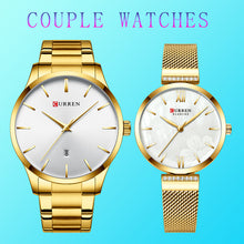 Load image into Gallery viewer, Couple Watch Set 2020 Curren Watches For Man And Woman Minimalist Golden Watches For Lovers Business Wristwatch Relogio Feminino