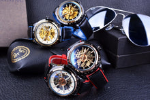 Load image into Gallery viewer, Motorcycle Design Genuine Black Belt Skeleton Men's Automatic Watch