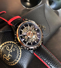 Load image into Gallery viewer, Motorcycle Design Genuine Black Belt Skeleton Men's Automatic Watch