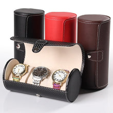 Load image into Gallery viewer, Luxury Watch Display Gift Box Case Roll 3 Slot Wristwatch PU Leather
