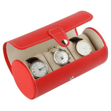 Load image into Gallery viewer, Luxury Watch Display Gift Box Case Roll 3 Slot Wristwatch PU Leather